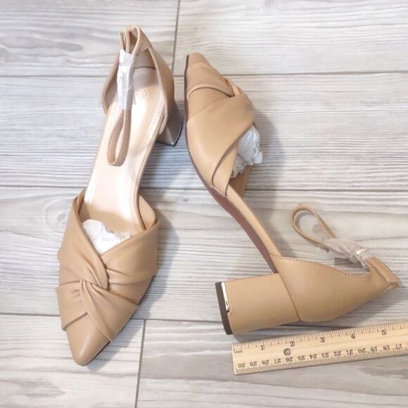 (52-2404) Coutgo Womens Chunky Heels Sandals-Twist Bow Sz 8.5 - Picture 3 of 11